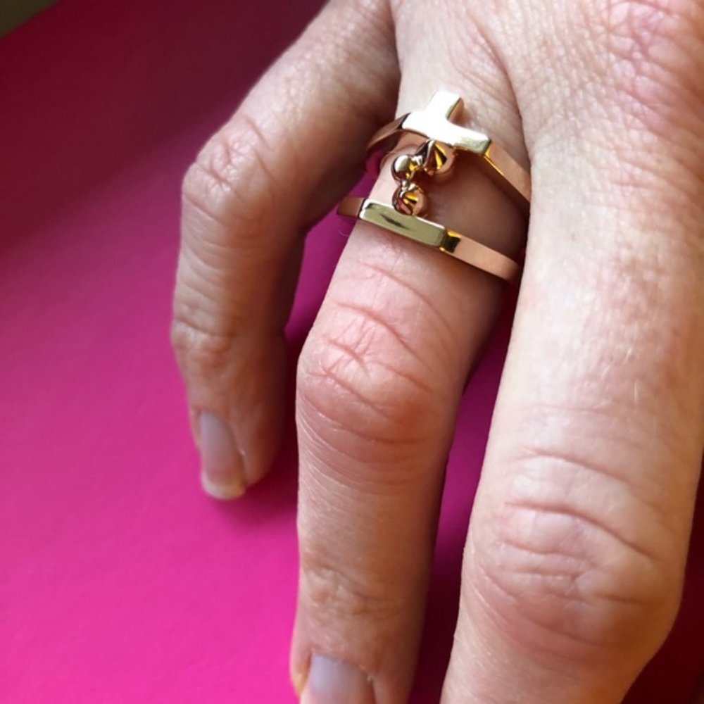 Eddie Borgo Sculptural‎ Layered Ring Rose Gold tone